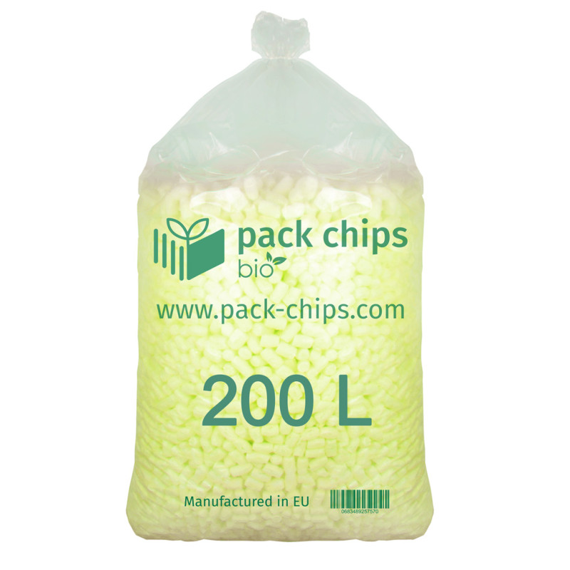 Fixační výplňová tělíska Pack Chips BIO, 200 litrů, žlutá