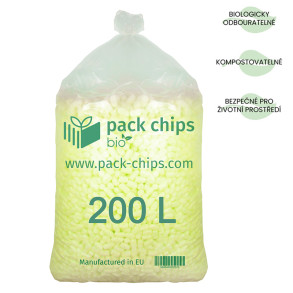 Fixační výplňová tělíska Pack Chips BIO, 200 litrů, žlutá