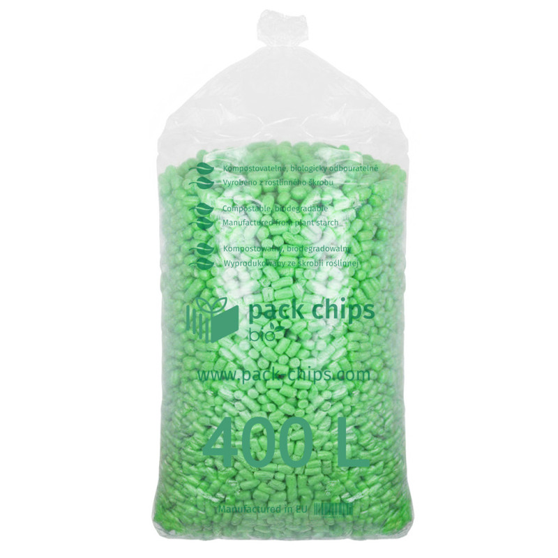 Fixační výplňová tělíska Pack Chips BIO, 400 litrů, Lesní Zeleň