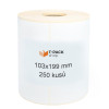 Termoetikety 103x199 mm bilé, návin 250ks, dutinka kotoučku 25mm