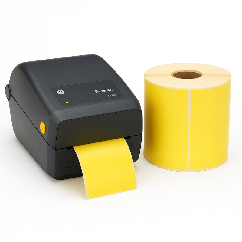 Termoetikety 100x50 mm žluté, návin 1000ks, dutinka kotoučku 40mm