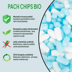 Fixační výplňová tělíska Pack Chips BIO, 200 litrů, v krabici - Arktická Modř