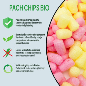 Fixační výplňová tělíska Pack Chips BIO, 200 litrů, v krabici - Malinová limonáda
