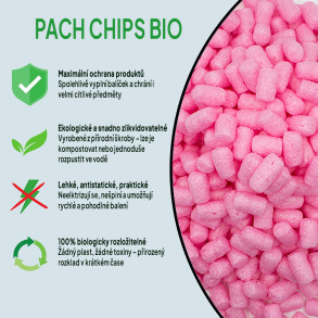 Fixační výplňová tělíska Pack Chips BIO, 200 litrů, růžová