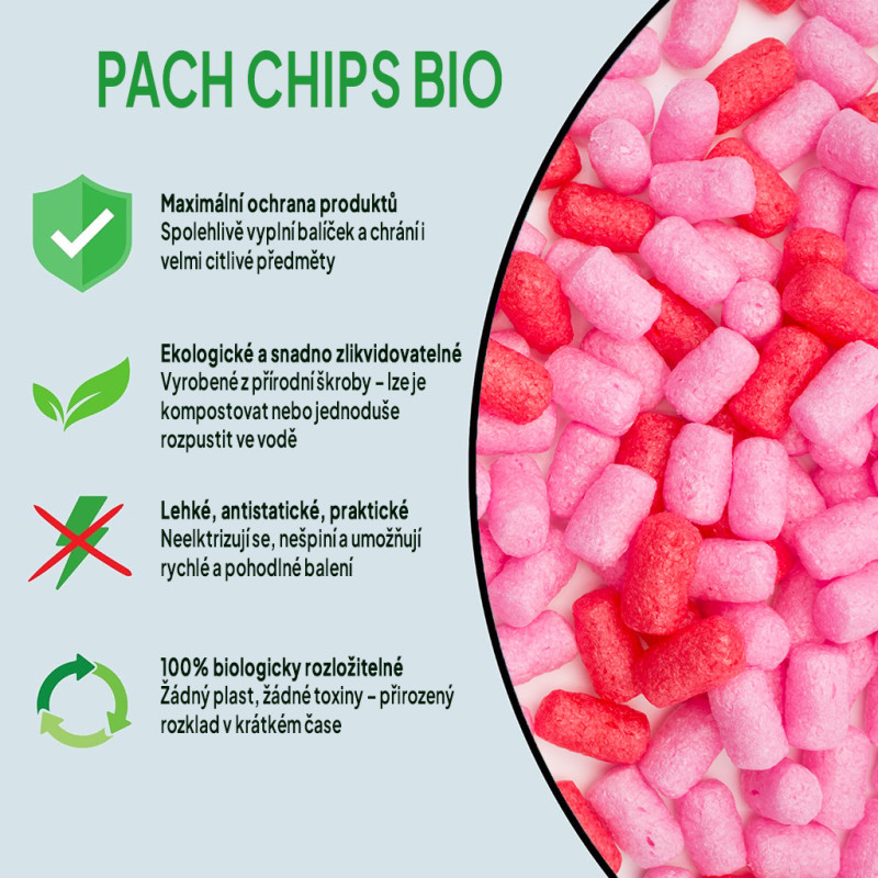 Fixační výplňová tělíska Pack Chips BIO, 200 litrů, v krabici - Love Story