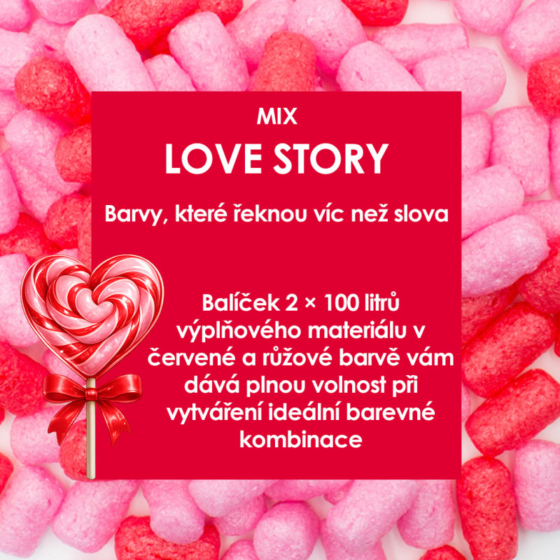 Fixační výplňová tělíska Pack Chips BIO, 200 litrů, v krabici - Love Story