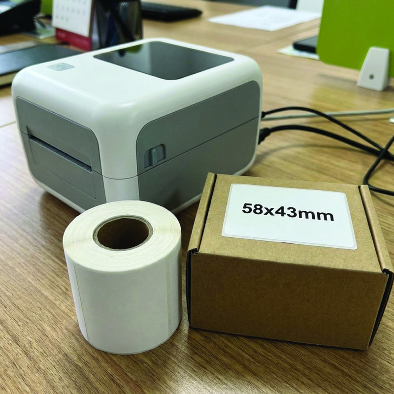 Termoetikety 58x43 mm bilé, návin 800ks, dutinka kotoučku 40mm