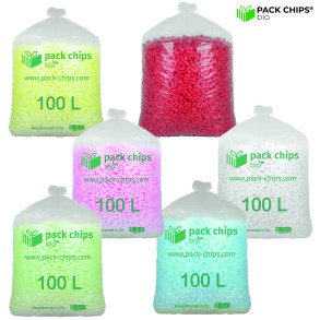Fixační výplňová tělíska Pack Chips BIO, 100 litrů, Červená