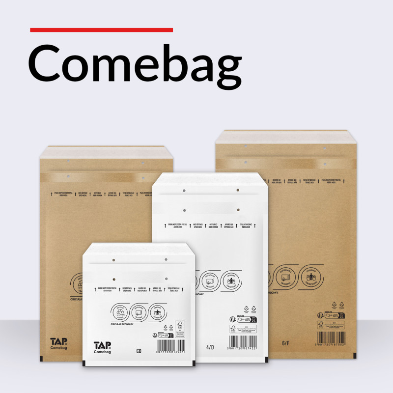 Bublinková obálka bílá, E15 240x275 mm, balení 100 ks EKO TAP Comebag®