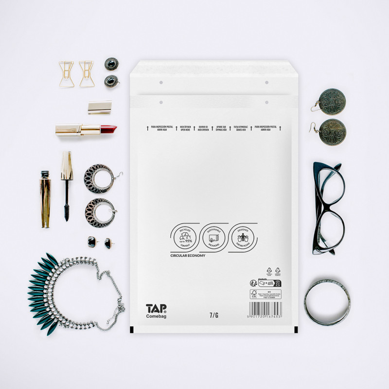 Bublinková obálka bílá, G17 250x350 mm, balení 100 ks EKO TAP Comebag®