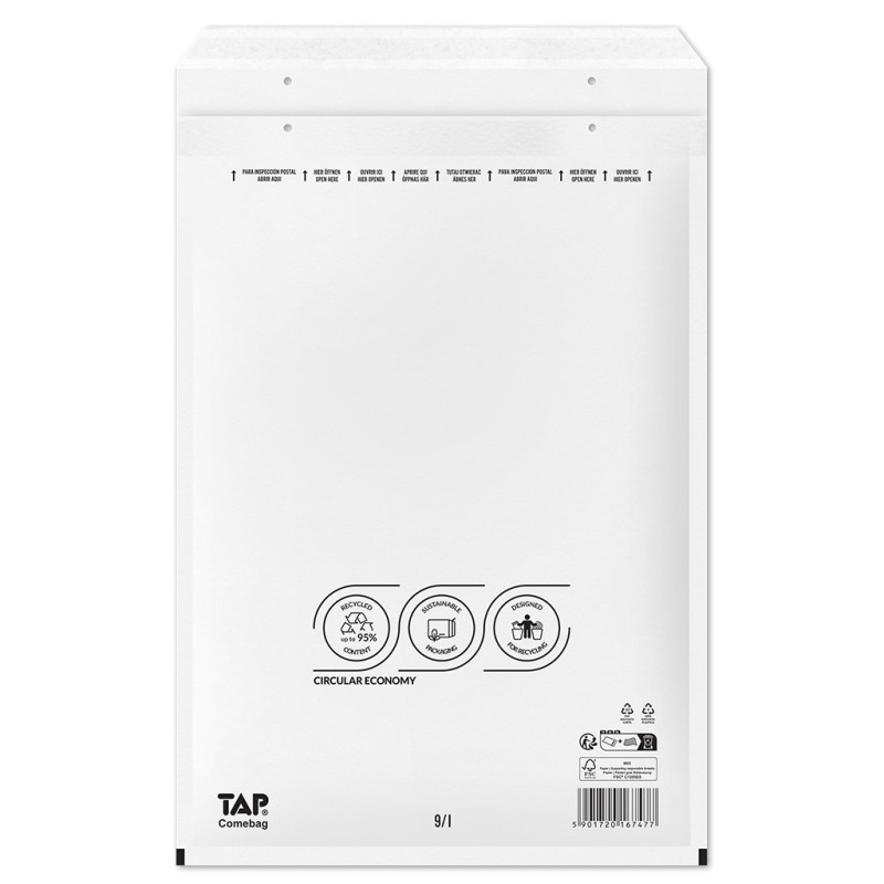 Bublinková obálka bílá, I19 290x370 mm, balení 100 ks EKO TAP Comebag®