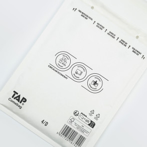 Bublinková obálka bílá, D14 200x275 mm, balení 100 ks EKO TAP Comebag®