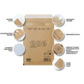 Bublinková obálka bílá, CD 200x175 mm, balení 100 ks EKO TAP Comebag®