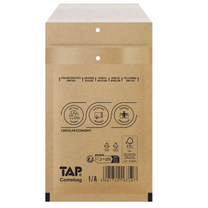 Bublinková obálka hnědá, A11 120 x 175 mm, balení 200 ks EKO TAP Comebag®
