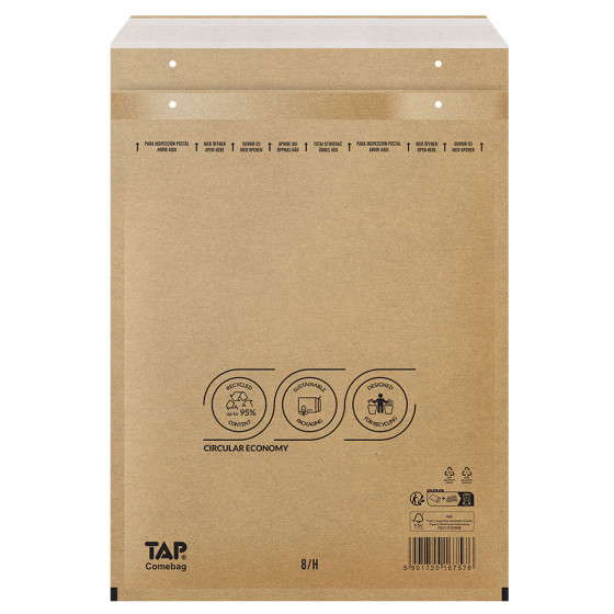 Bublinková obálka hnědá, H18 290x370 mm, balení 100 ks EKO TAP Comebag®
