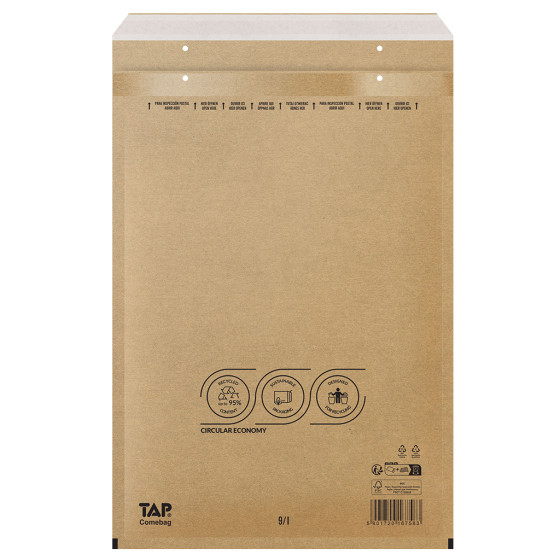 Bublinková obálka hnědá, I19 320x455 mm, balení 100 ks EKO TAP Comebag®