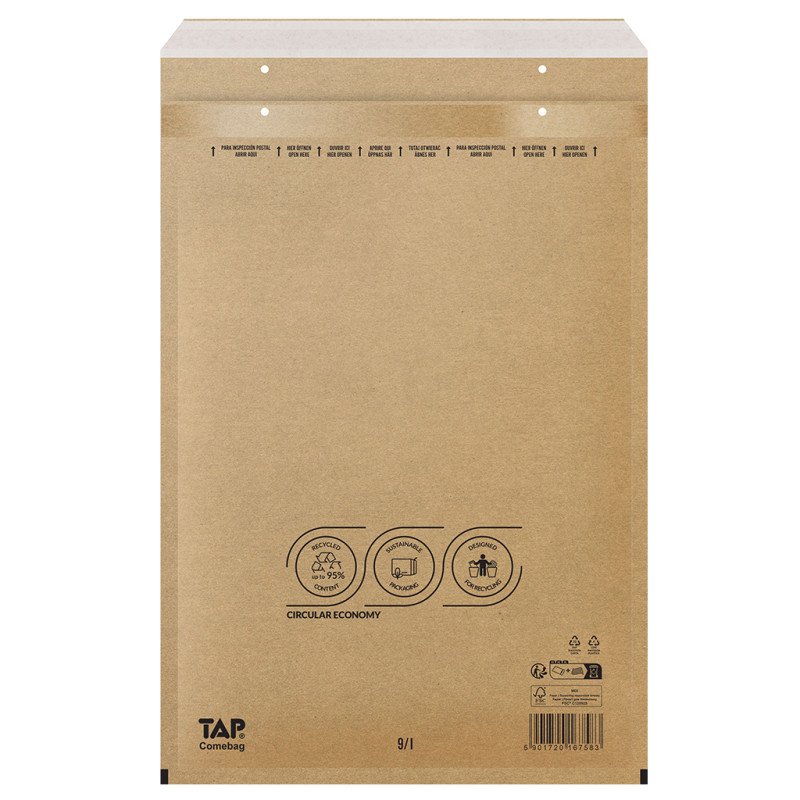 Bublinková obálka hnědá, I19 320x455 mm, balení 100 ks EKO TAP Comebag®