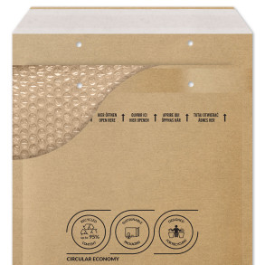 Bublinková obálka hnědá, K20 370x480 mm, balení 100 ks EKO TAP Comebag®