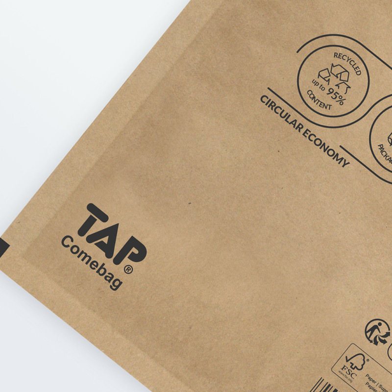 Bublinková obálka hnědá, K20 370x480 mm, balení 100 ks EKO TAP Comebag®