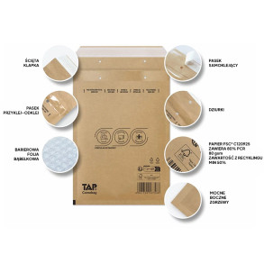 Bublinková obálka černá, CD 200x175 mm, balení 100 ks EKO TAP Comebag®