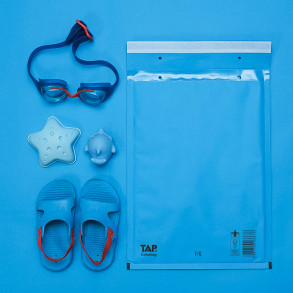 Bublinková obálka modrá, G17 250x350 mm, balení 100 ks EKO TAP Comebag®