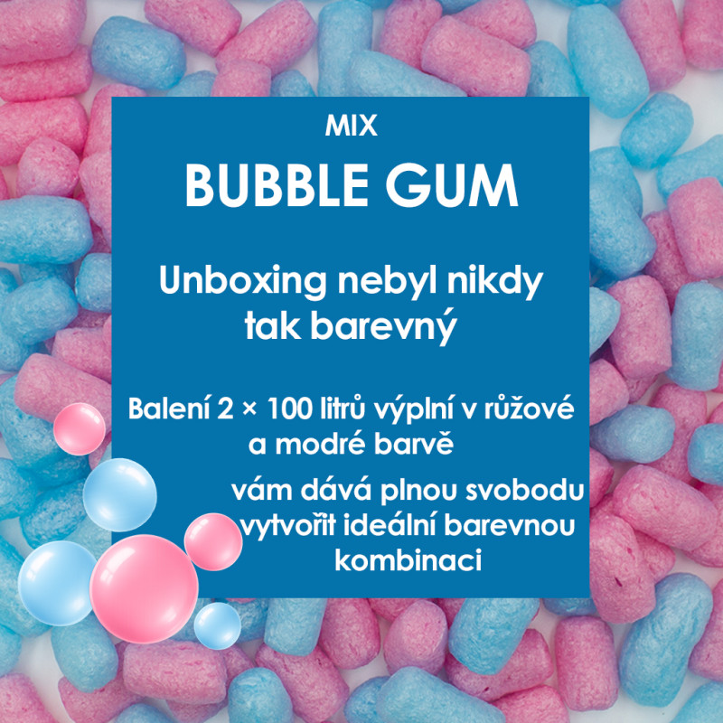 Fixační výplňová tělíska Pack Chips BIO, 200 litrů, v krabici - Bubble Gum