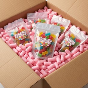 Fixační výplňová tělíska Pack Chips BIO, 100 litrů, růžová