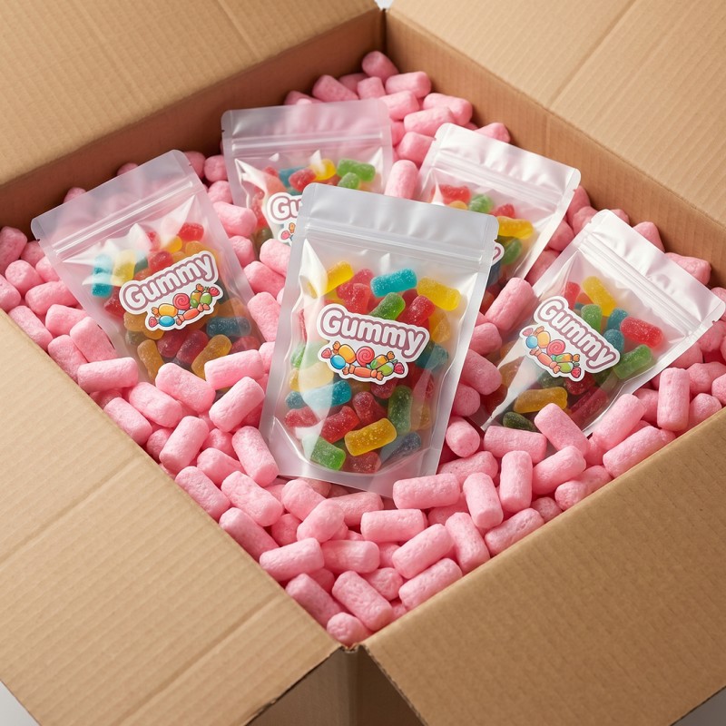 Fixační výplňová tělíska Pack Chips BIO, 100 litrů, růžová