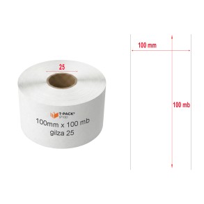 Nekonečný pás samolepící Linerless, 100mmx100m, bílý termo top papír