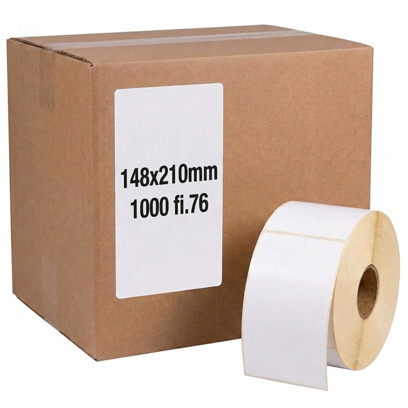 Termální etikety A5 148×210 mm – 1000 ks | Dutinka 76 mm | Perforace | Průmyslové tiskárny