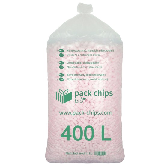 Fixační výplňová tělíska Pack Chips BIO, 400 litrů, Pudrová