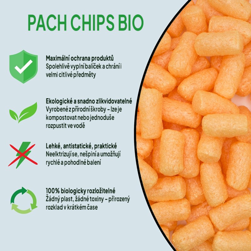 Fixační výplňová tělíska Pack Chips BIO, 400 litrů, Oranžová