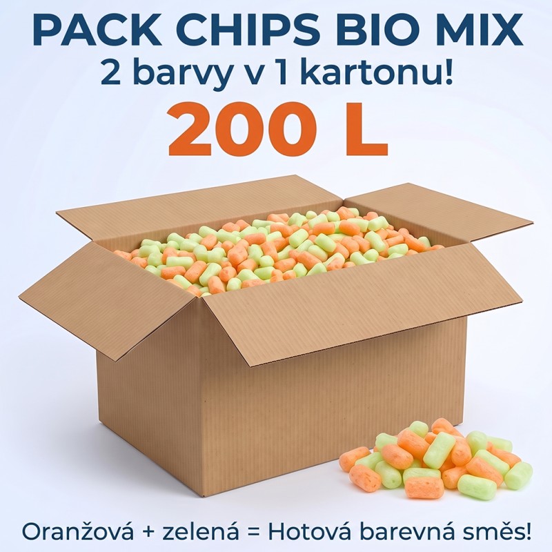 Fixační výplňová tělíska Pack Chips BIO, 200 litrů, v krabici - Pumpkin
